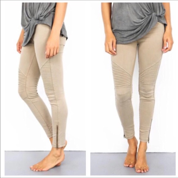 Pants - NEW KHAKI MOTO LEGGING